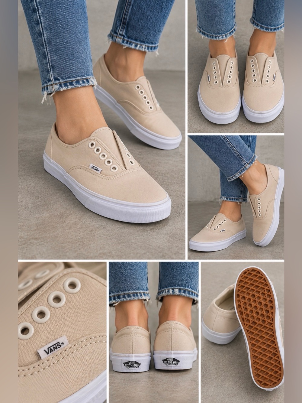 Vans Beige Canvas Sneakers Men’s 8.5 Women’s 10 Casual Shoes